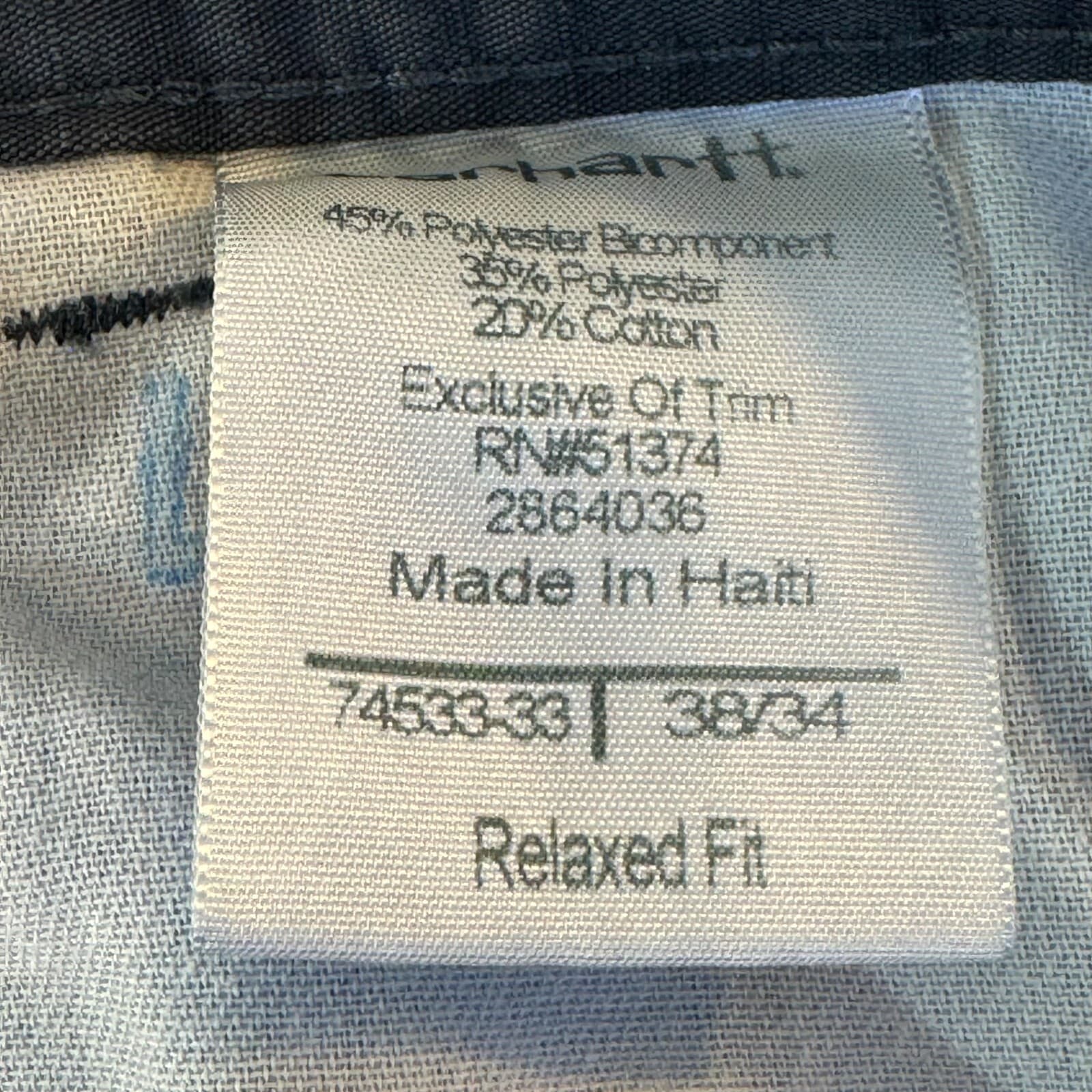 Carhartt 74533-33 Pants Mens 38x32 Gray Ripstop Relaxed Fit Workwear - Thumbnail 6