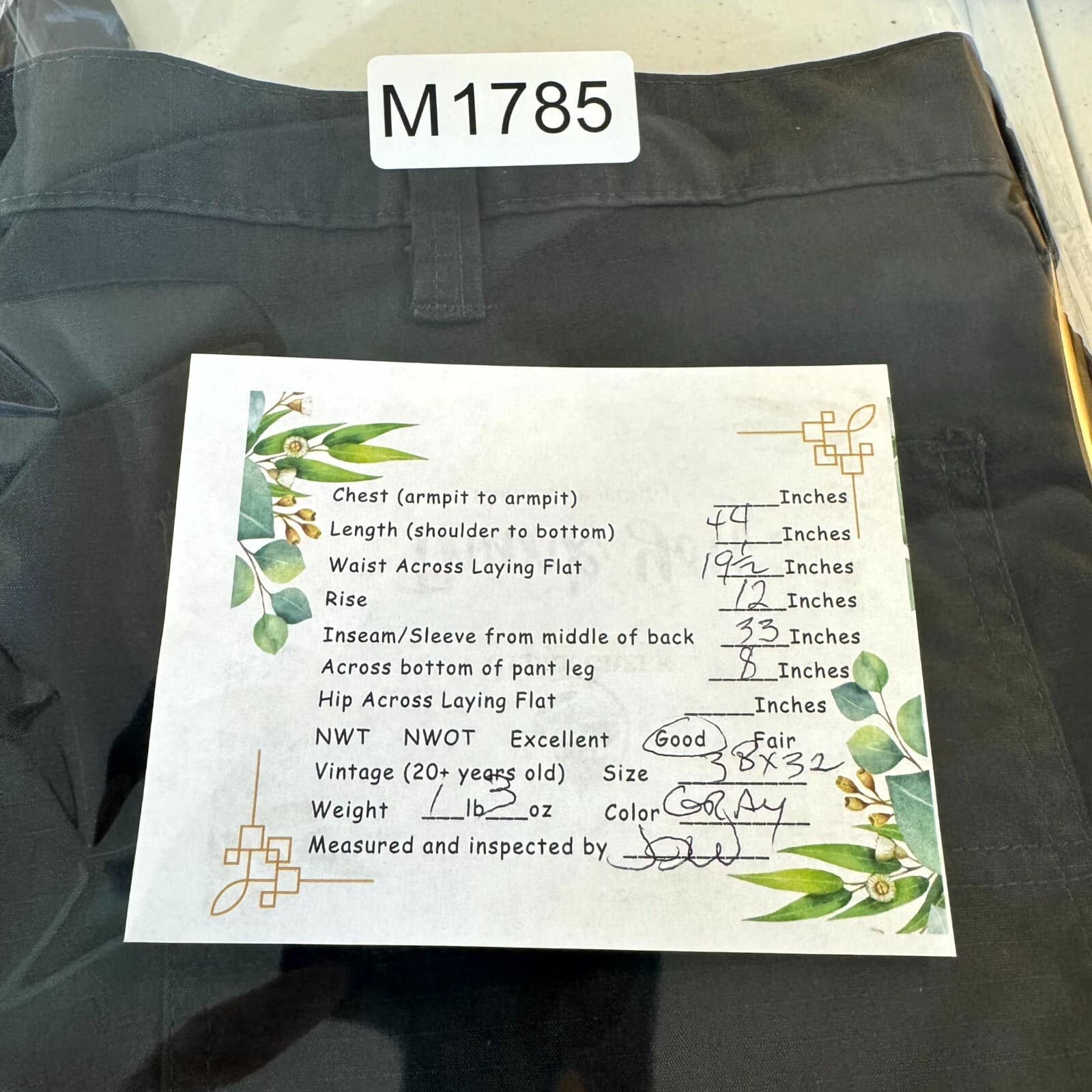 Carhartt 74533-33 Pants Mens 38x32 Gray Ripstop Relaxed Fit Workwear - Thumbnail 9