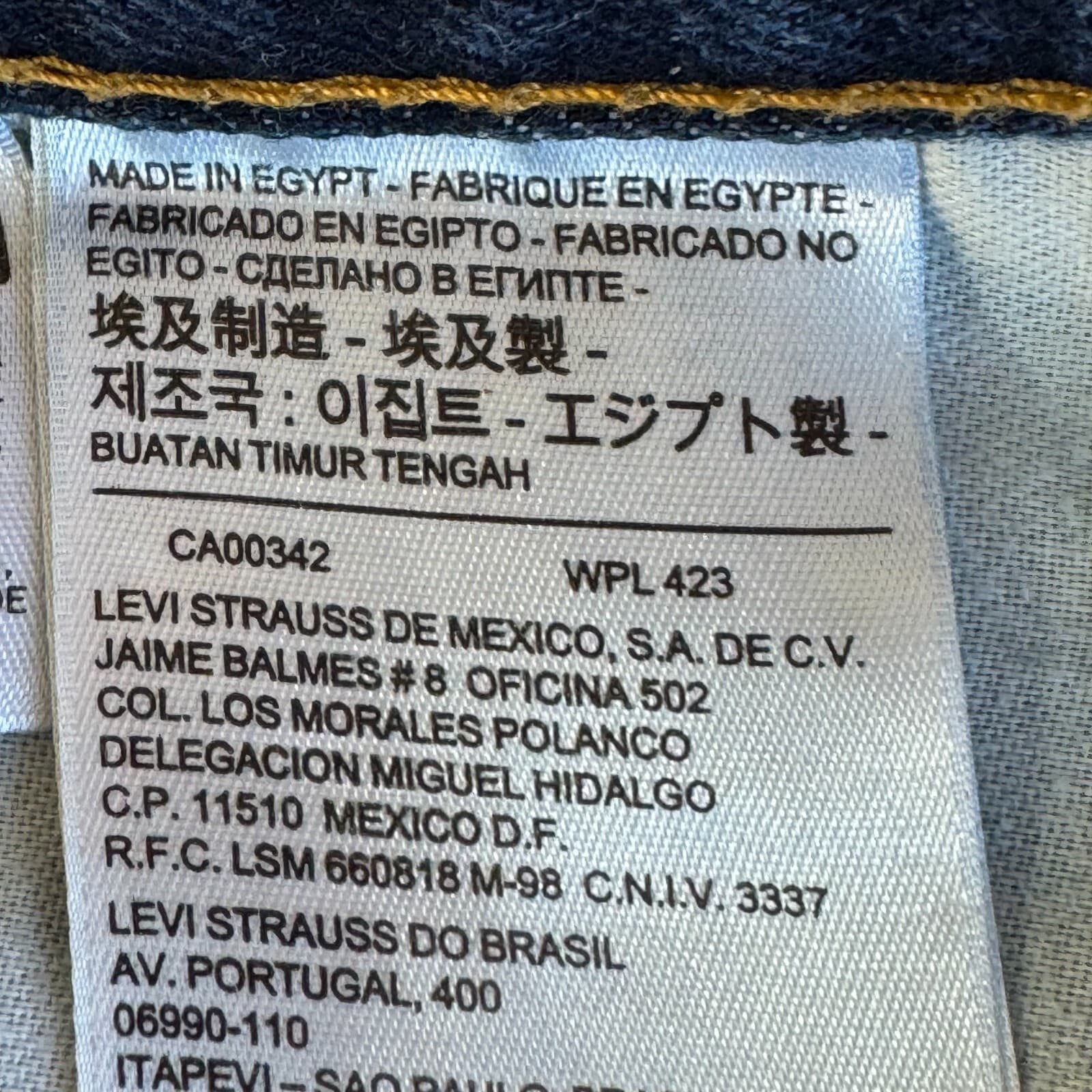 Levi’s 505 Mens Jeans 34x30 Blue Denim Stretch Mid Rise Straight Leg - Thumbnail 13