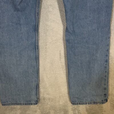 Levi’s 505 Mens Jeans 32x30 Blue Denim Stretch Mid Rise Straight Leg - Thumbnail 5