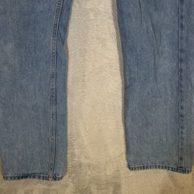 Levi’s 505 Mens Jeans 32x30 Blue Denim Stretch Mid Rise Straight Leg - Thumbnail 9
