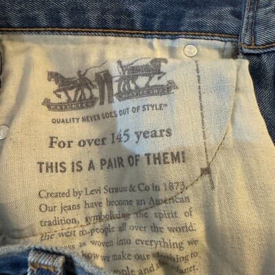 Levi’s 505 Mens Jeans 32x30 Blue Denim Stretch Mid Rise Straight Leg - Thumbnail 15