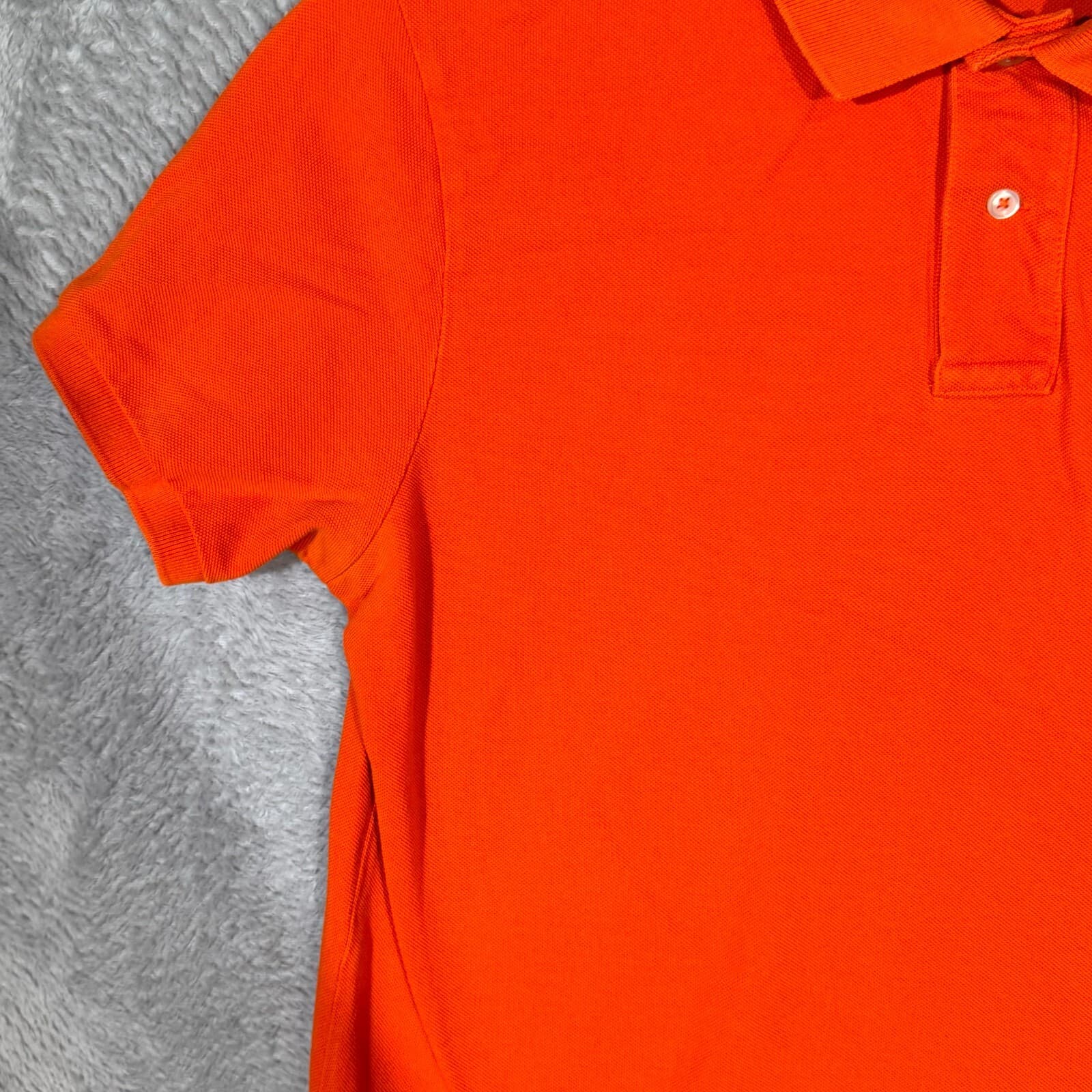 Polo Ralph Lauren Boys Polo Shirt 2XL Orange 100% Cotton Pony Custom Fit - Thumbnail 3