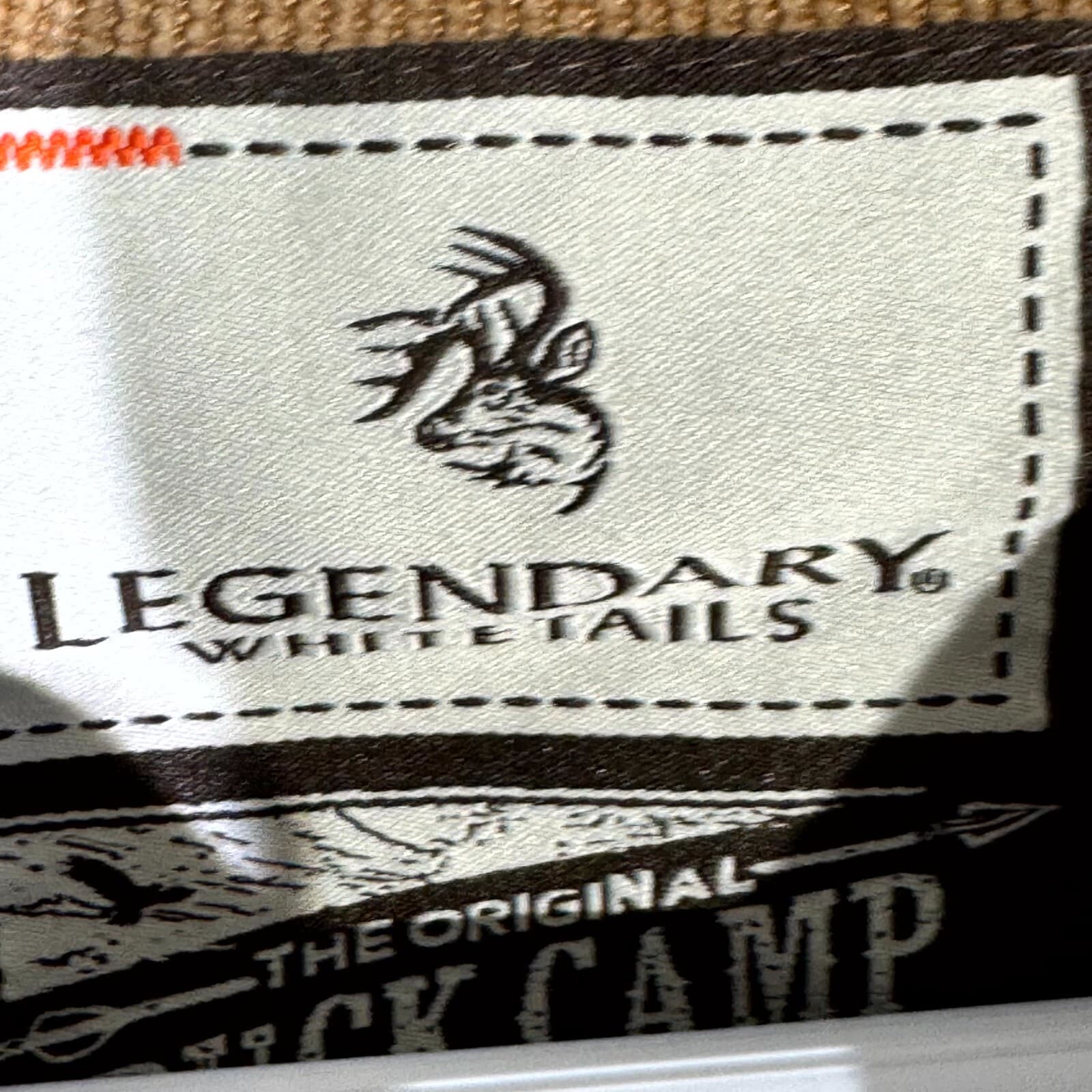 Legendary Whitetails Buck Camp Mens Button Up Shirt 2XL Navy Tan Plaid Cotton - Thumbnail 9