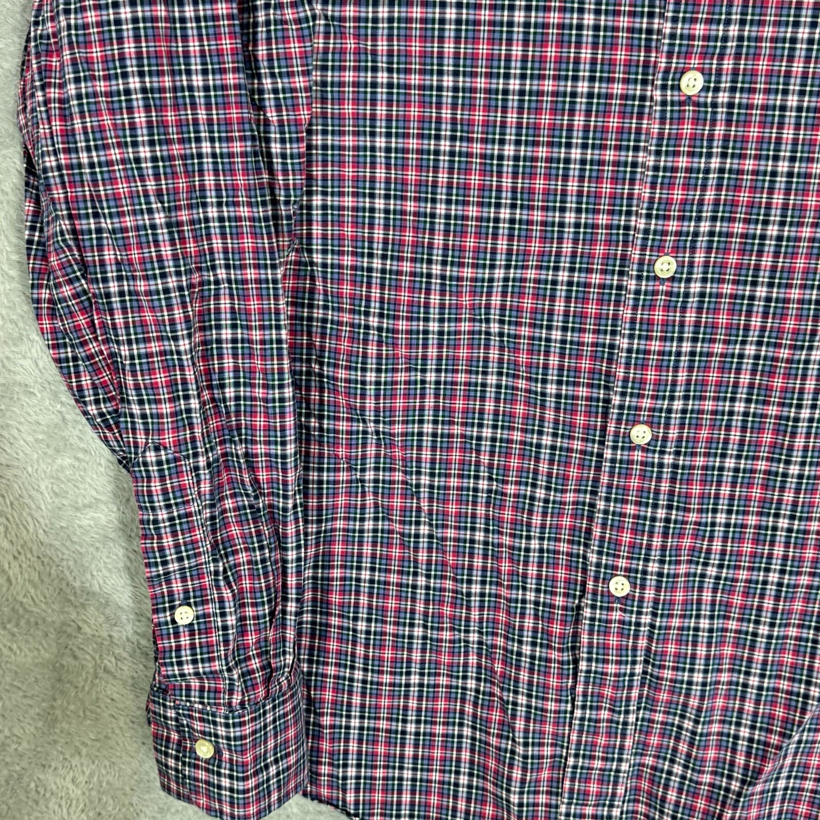 Polo Ralph Lauren Men’s Shirt Large Multi Plaid Slim 100% Cotton Stretch - Thumbnail 3