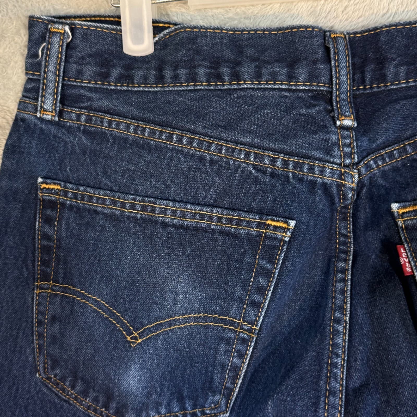 Levi’s 505 Mens Jeans 34x30 Blue Denim Stretch Mid Rise Straight Leg - Thumbnail 5