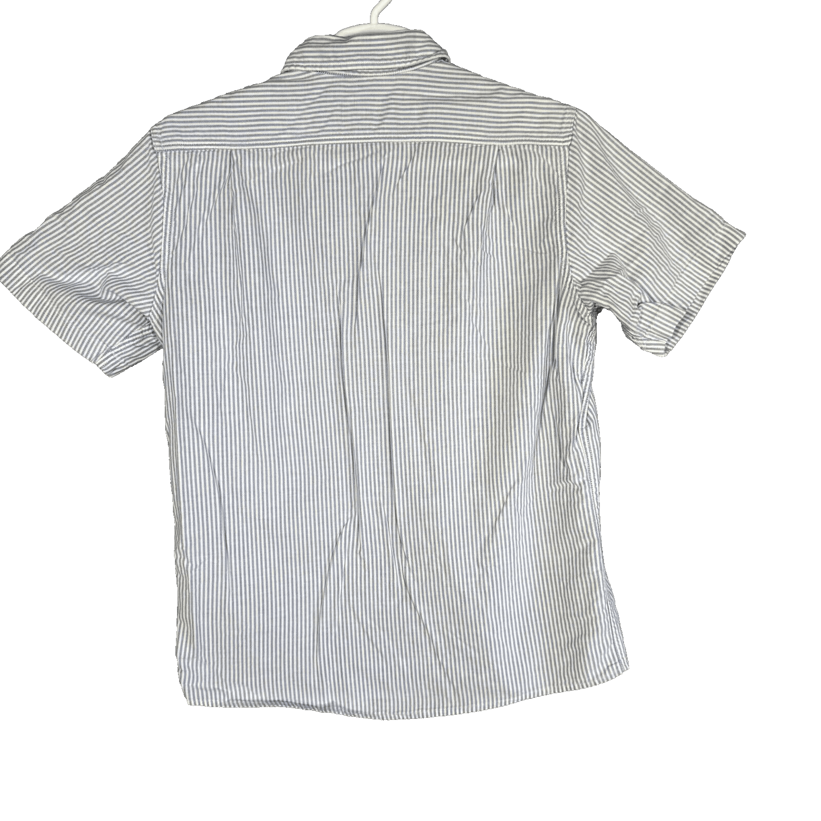 G.H. Bass & Co Mens Button Down Shirt Large Blue White Stripe 100% Cotton - Thumbnail 2