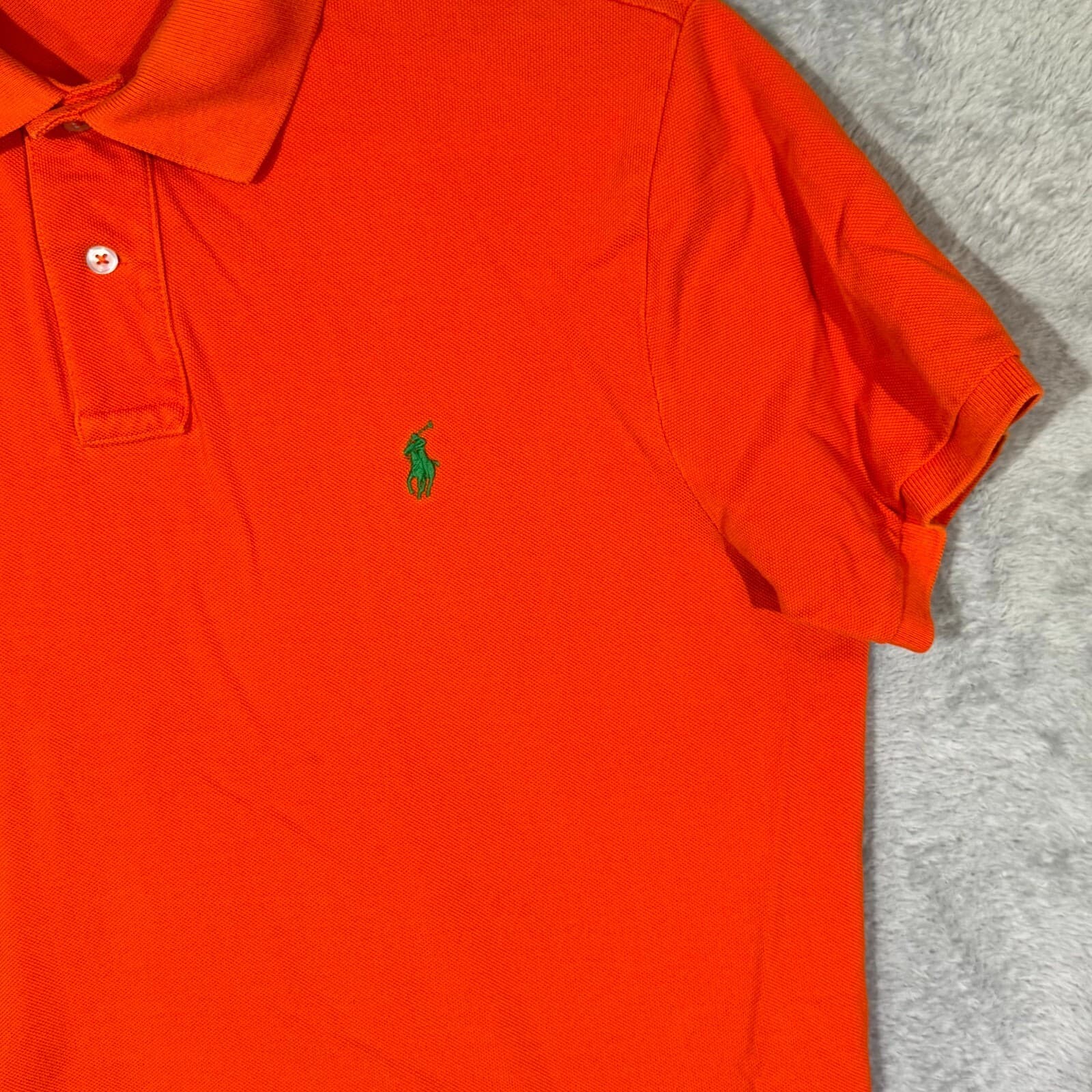 Polo Ralph Lauren Boys Polo Shirt 2XL Orange 100% Cotton Pony Custom Fit - Thumbnail 5