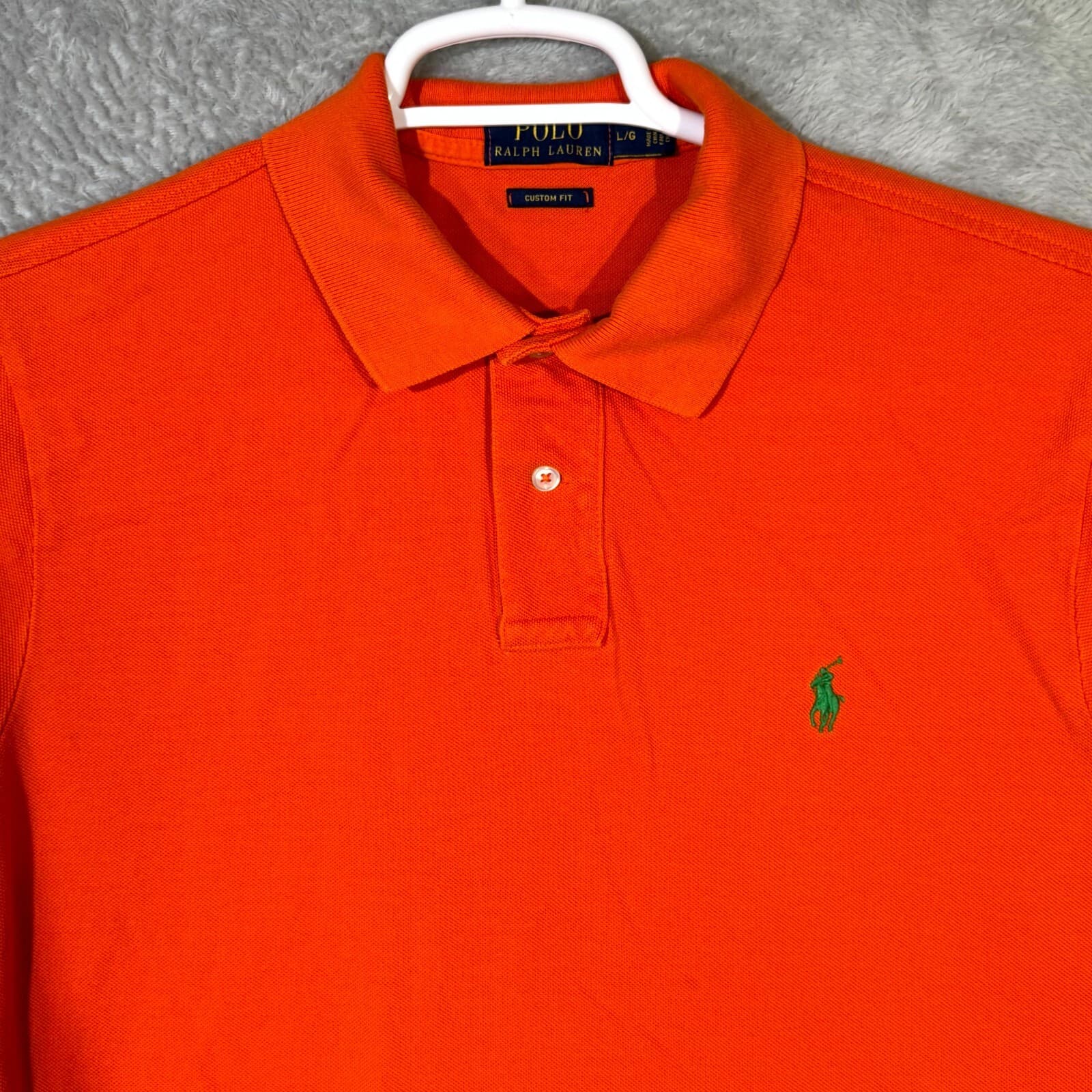Polo Ralph Lauren Boys Polo Shirt 2XL Orange 100% Cotton Pony Custom Fit - Thumbnail 4