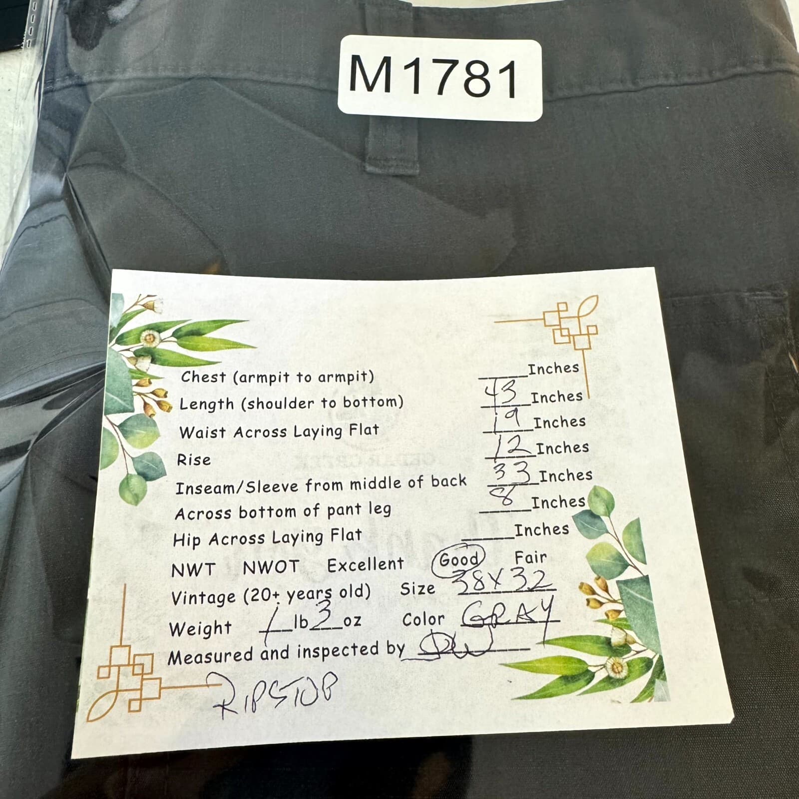 Carhartt 74533-33 Mens 38x32 Gray Ripstop Relaxed Fit Carpenter Pants - Thumbnail 8