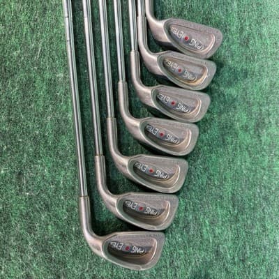Vintage Ping Eye 2 Iron Set 3-9 Red Dot Steel Shaft Mens Right Golf Clubs USA - Thumbnail 4