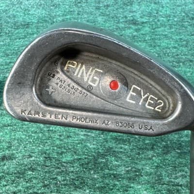Vintage Ping Eye 2 Iron Set 3-9 Red Dot Steel Shaft Mens Right Golf Clubs USA - Thumbnail 9