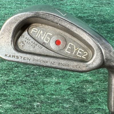Vintage Ping Eye 2 Iron Set 3-9 Red Dot Steel Shaft Mens Right Golf Clubs USA - Thumbnail 15