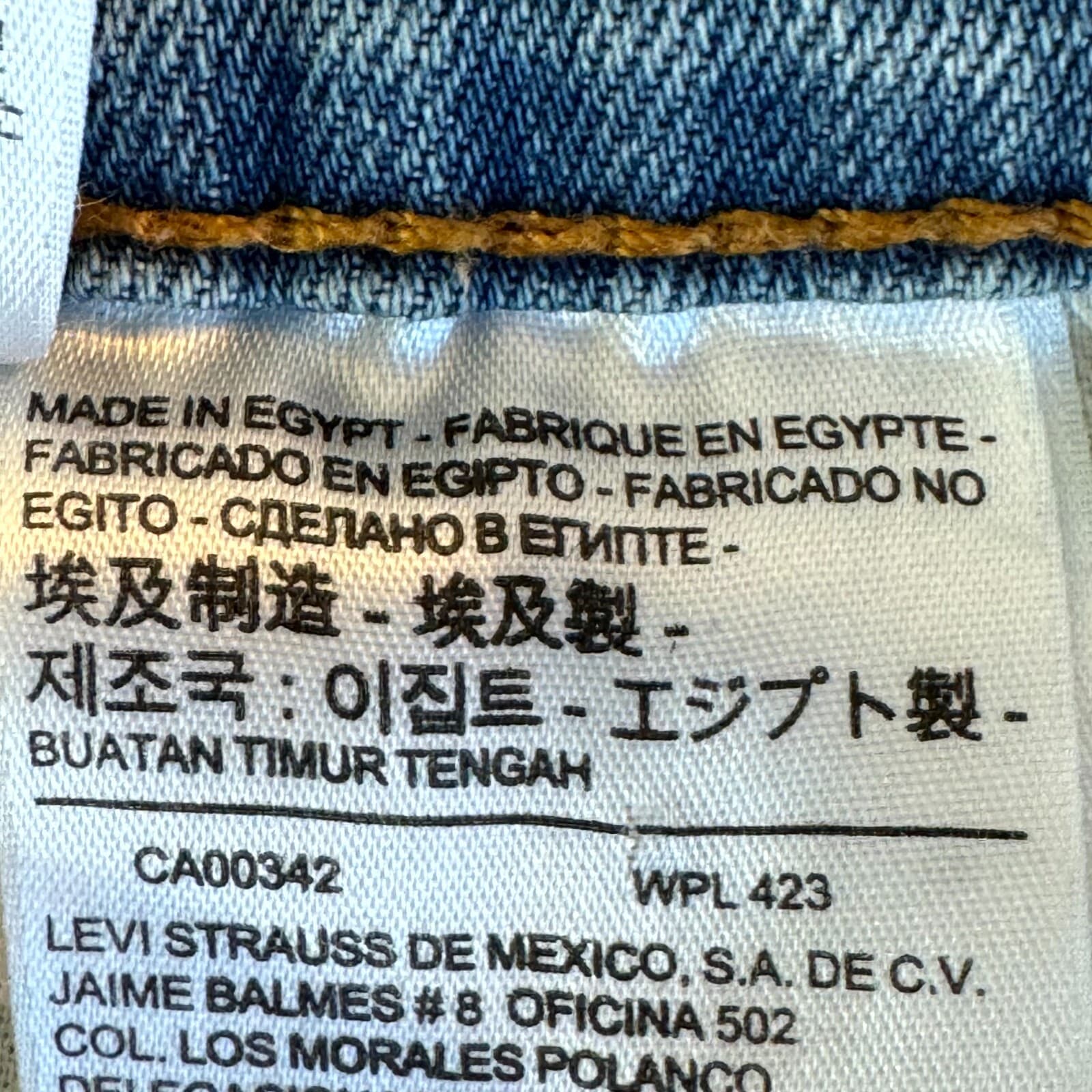 Levi's 514 Men's Jeans 38 X 32 Blue Denim Stretch Mid-Rise Straight Fit Zip Fly - Thumbnail 4