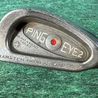 Vintage Ping Eye 2 Iron Set 3-9 Red Dot Steel Shaft Mens Right Golf Clubs USA - Thumbnail 11