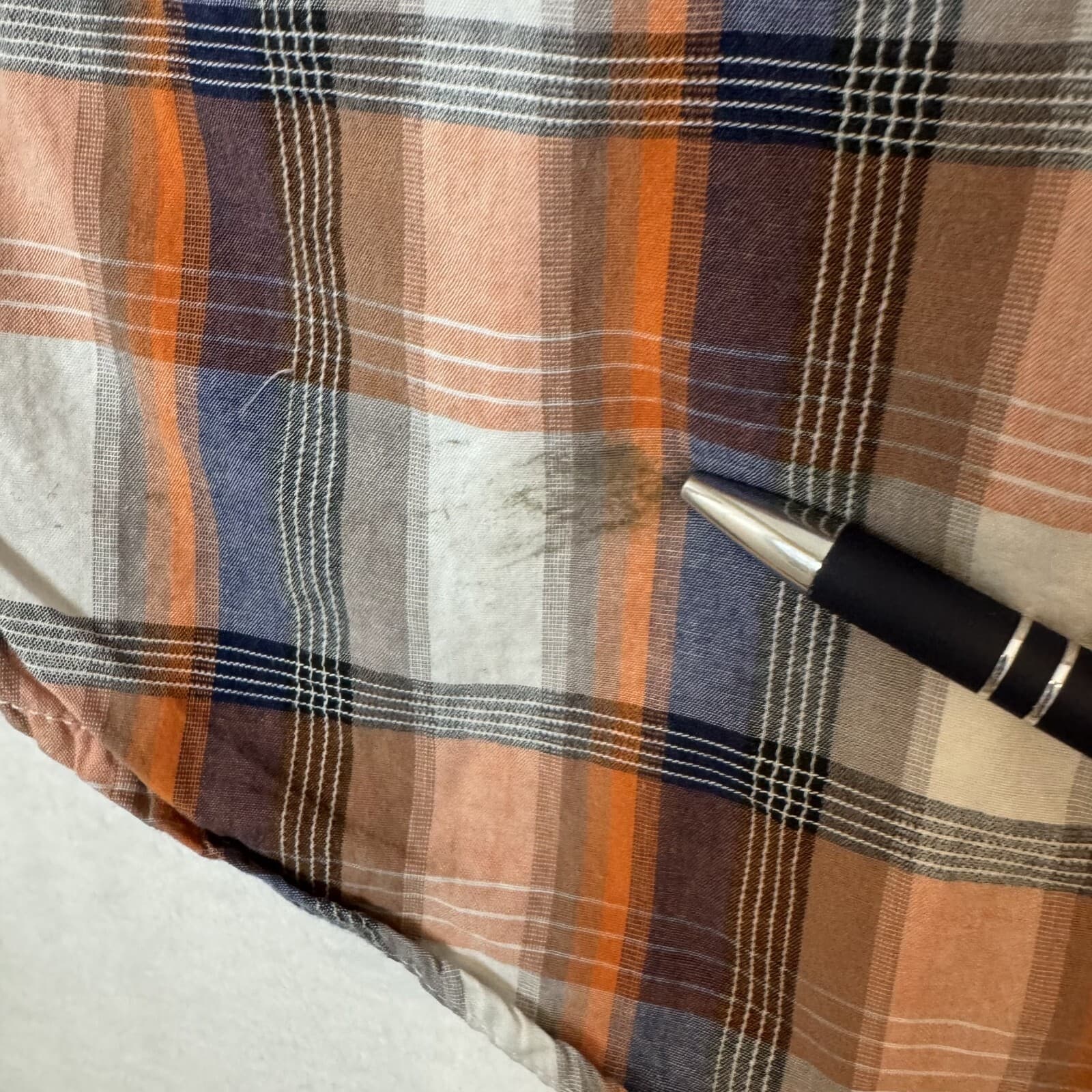 Dakota Grizzly Mens XL Multicolor Plaid Cotton Short Sleeve Button-Up Shirt M122 - Thumbnail 6