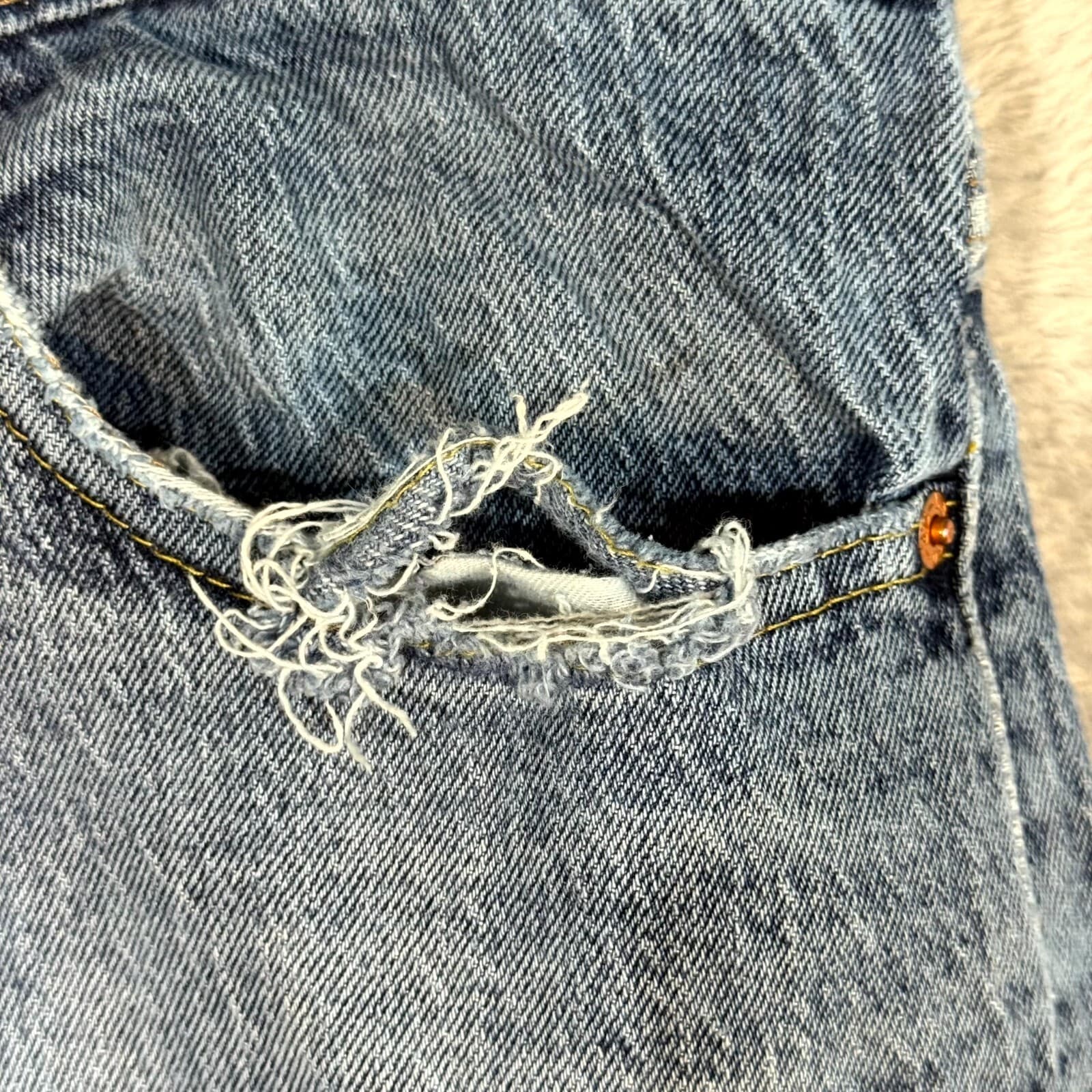 Levi's 514 Mens Jeans 36 X 30 Blue Denim 5-Pockets Straight Leg Zip Fly Zip Fly - Thumbnail 3