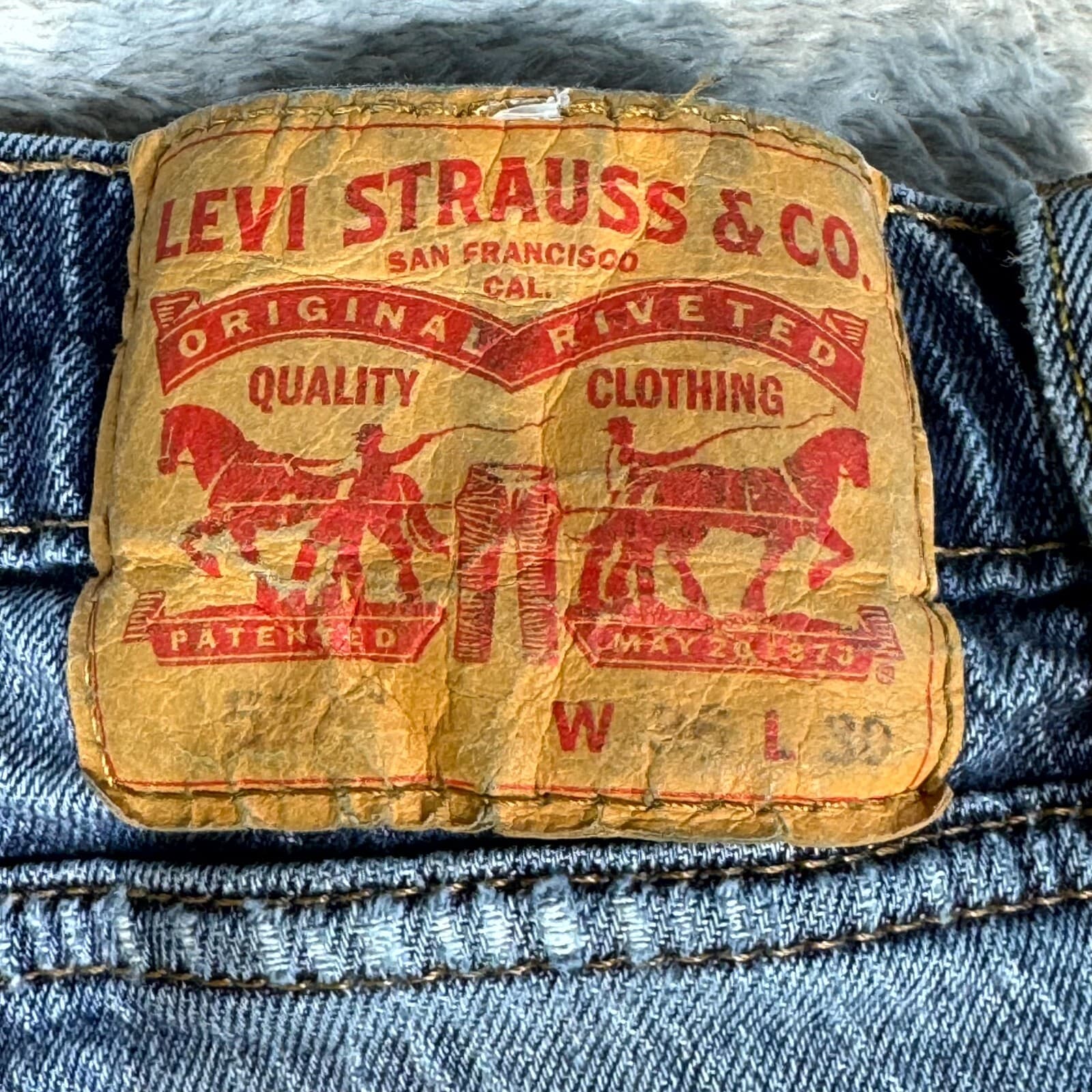 Levi's 514 Mens Jeans 36 X 30 Blue Denim 5-Pockets Straight Leg Zip Fly Zip Fly - Thumbnail 5