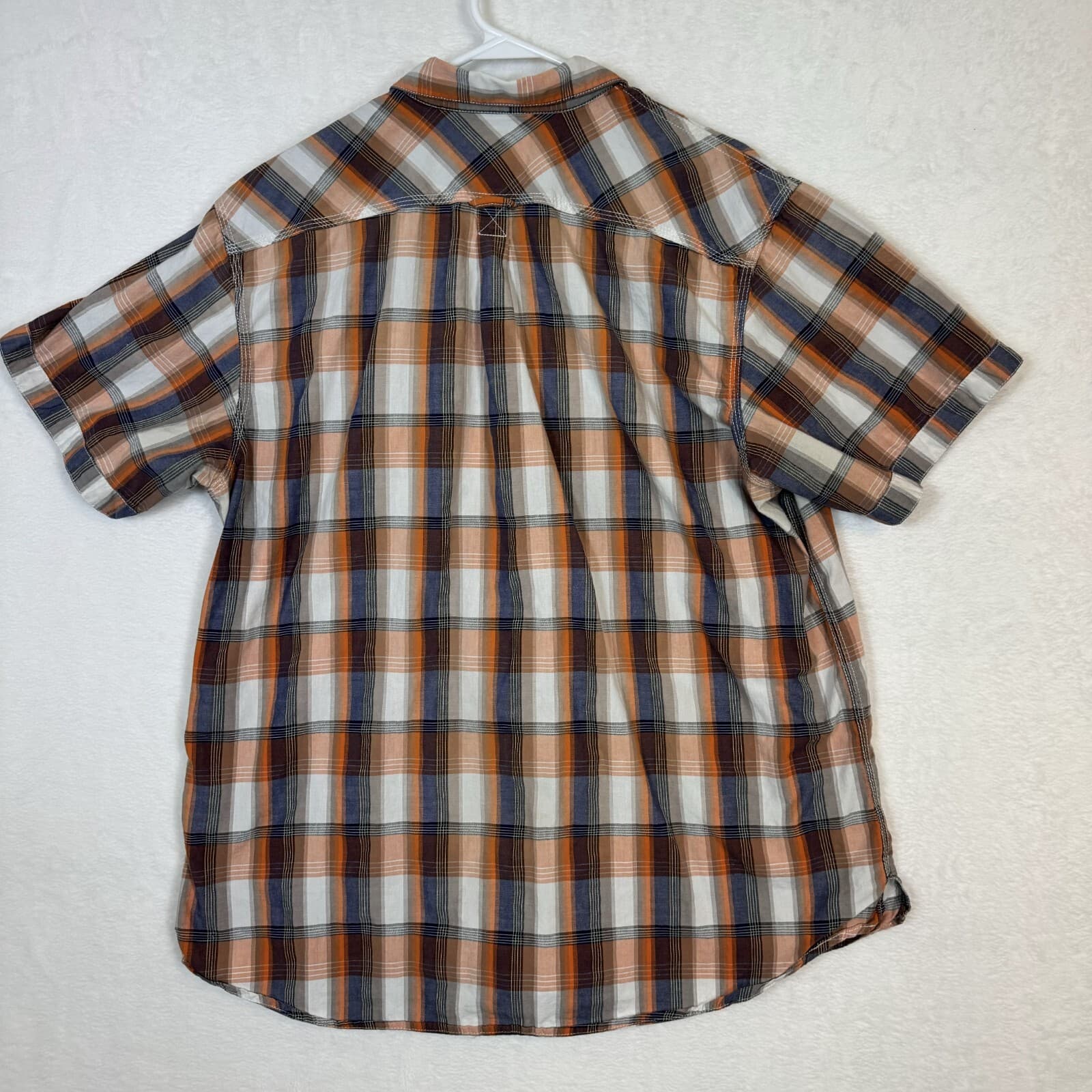 Dakota Grizzly Mens XL Multicolor Plaid Cotton Short Sleeve Button-Up Shirt M122 - Thumbnail 2