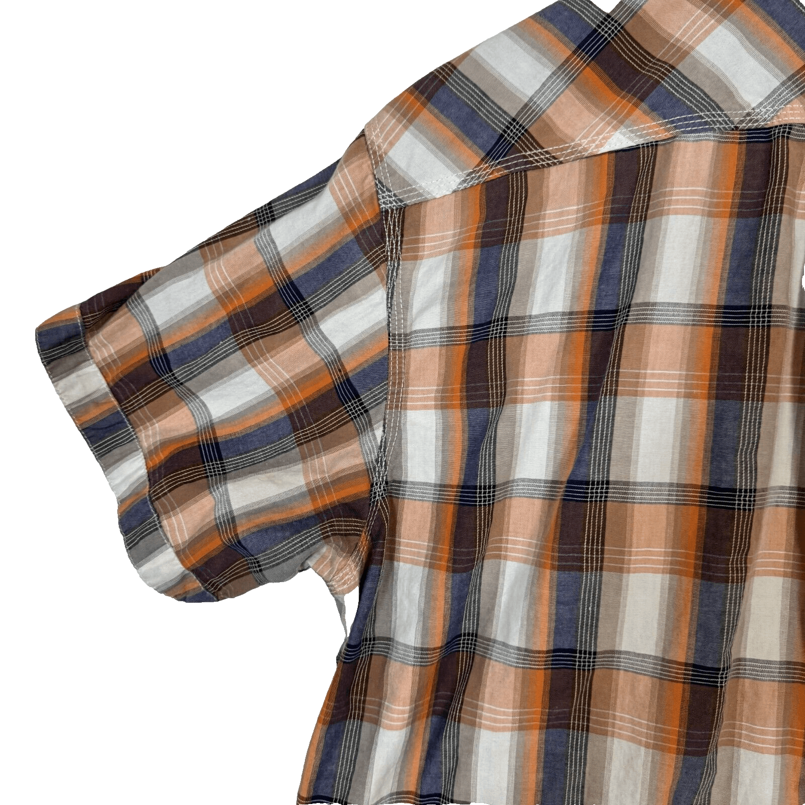 Dakota Grizzly Mens XL Multicolor Plaid Cotton Short Sleeve Button-Up Shirt M122 - Thumbnail 4