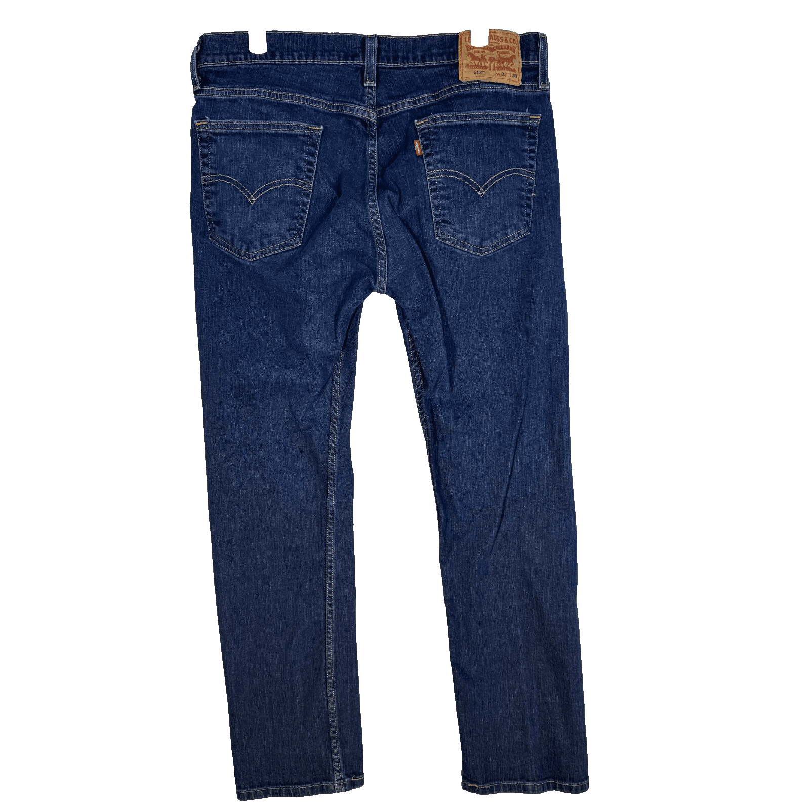 Levi's 513 Men's Jeans 33 X 30 Blue Denim Mid-Rise Slim Fit Straight Leg Zip Fly - Thumbnail 2