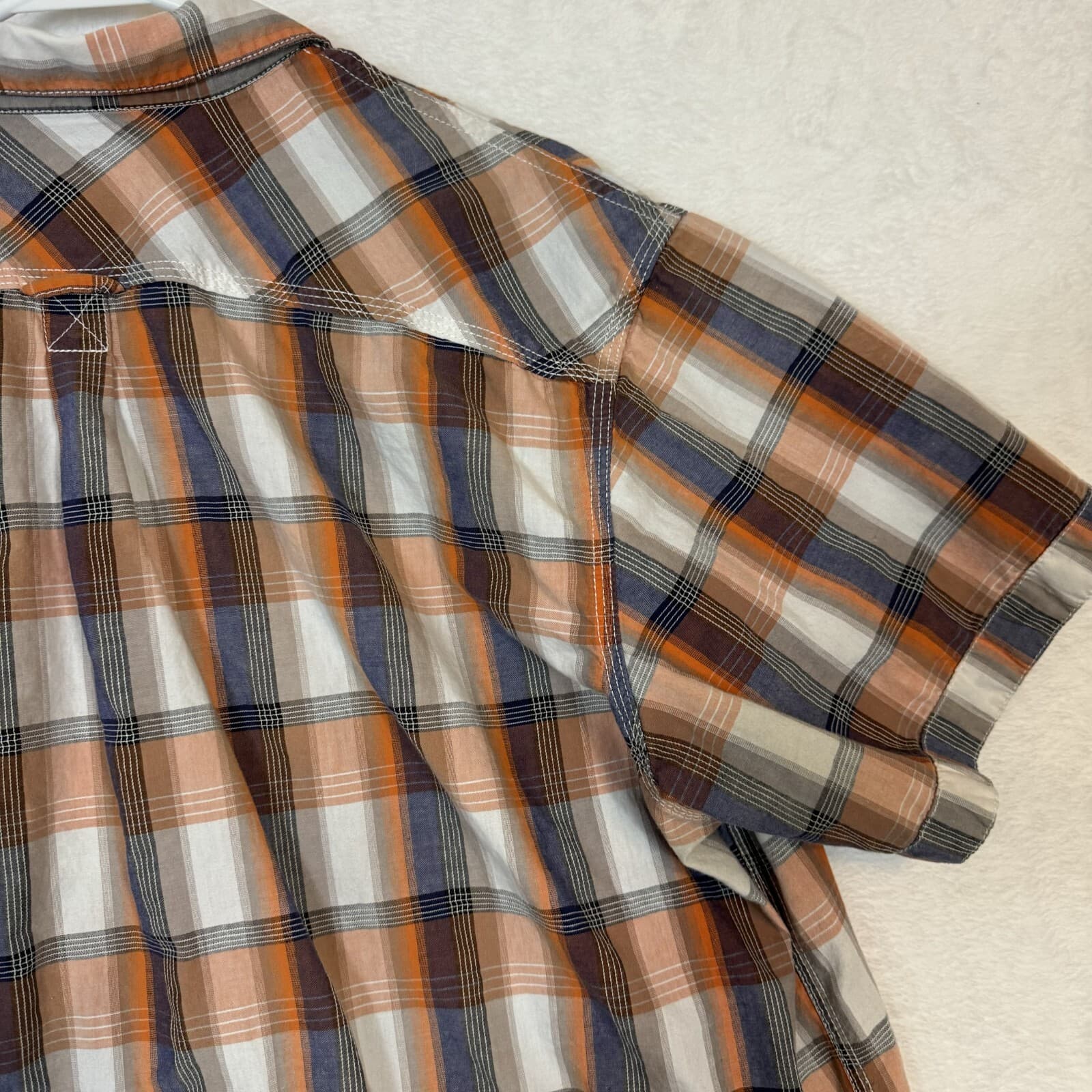 Dakota Grizzly Mens XL Multicolor Plaid Cotton Short Sleeve Button-Up Shirt M122 - Thumbnail 12