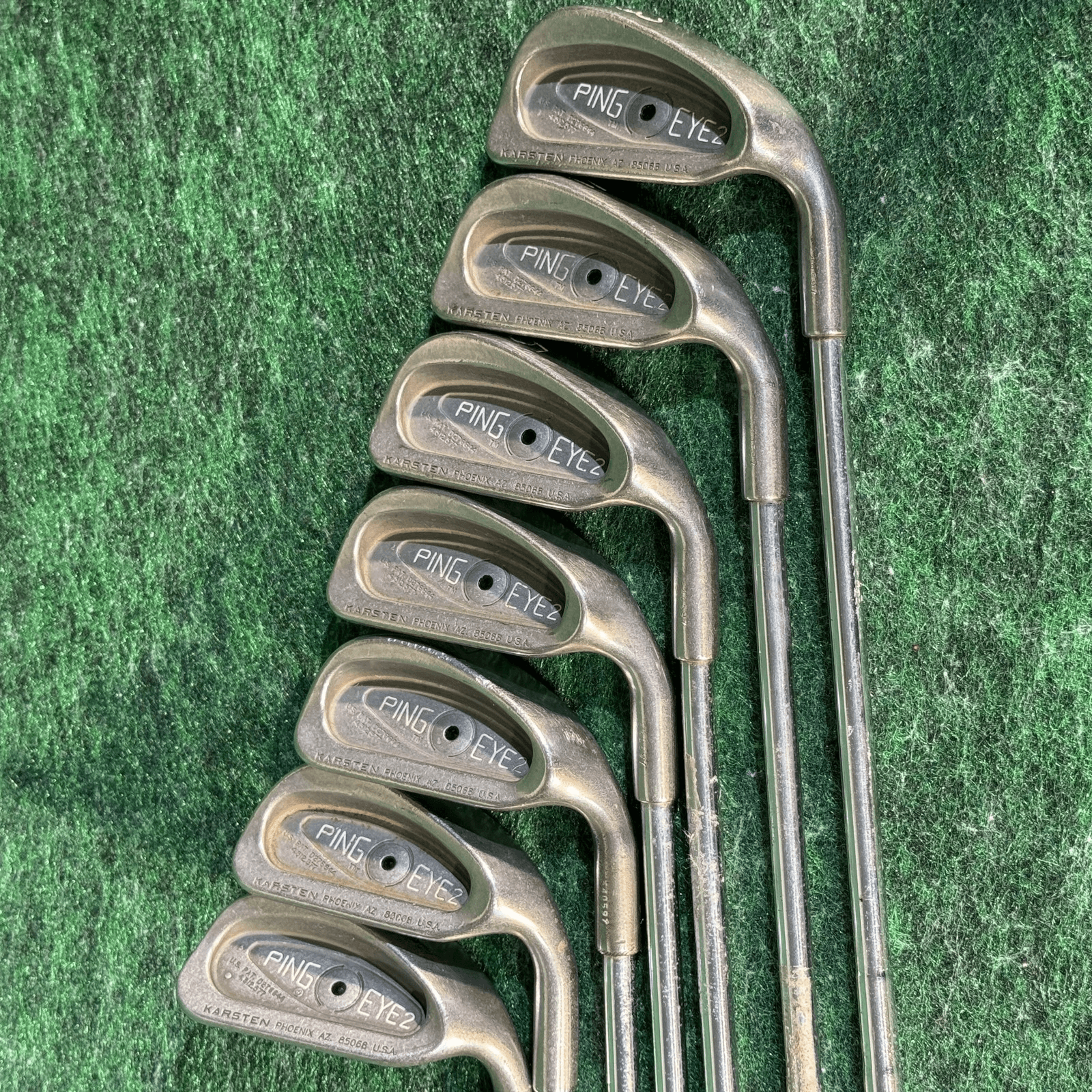 Ping Eye 2 Iron Set 3-8 W RH Karsten USA Steel Shafts Vintage - Thumbnail 3