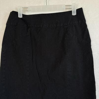 Banana Republic Mini Skirt Women’s 8 Black Cotton Blend Back Zipper A‑Line W 170 - Thumbnail 3