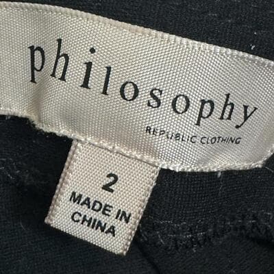 Philosophy Skirt Women’s 2 A-Line Knee-Length Rayon Black Back-Zip Classic W219 - Thumbnail 5