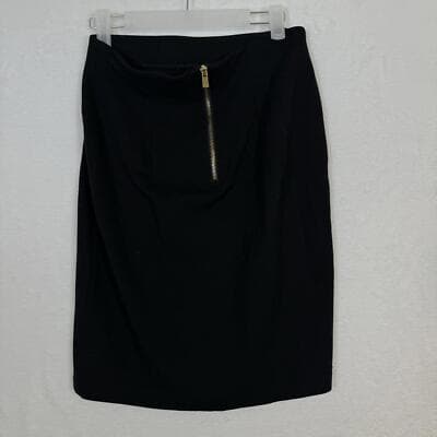 Philosophy Skirt Women’s 2 A-Line Knee-Length Rayon Black Back-Zip Classic W219 - Thumbnail 3