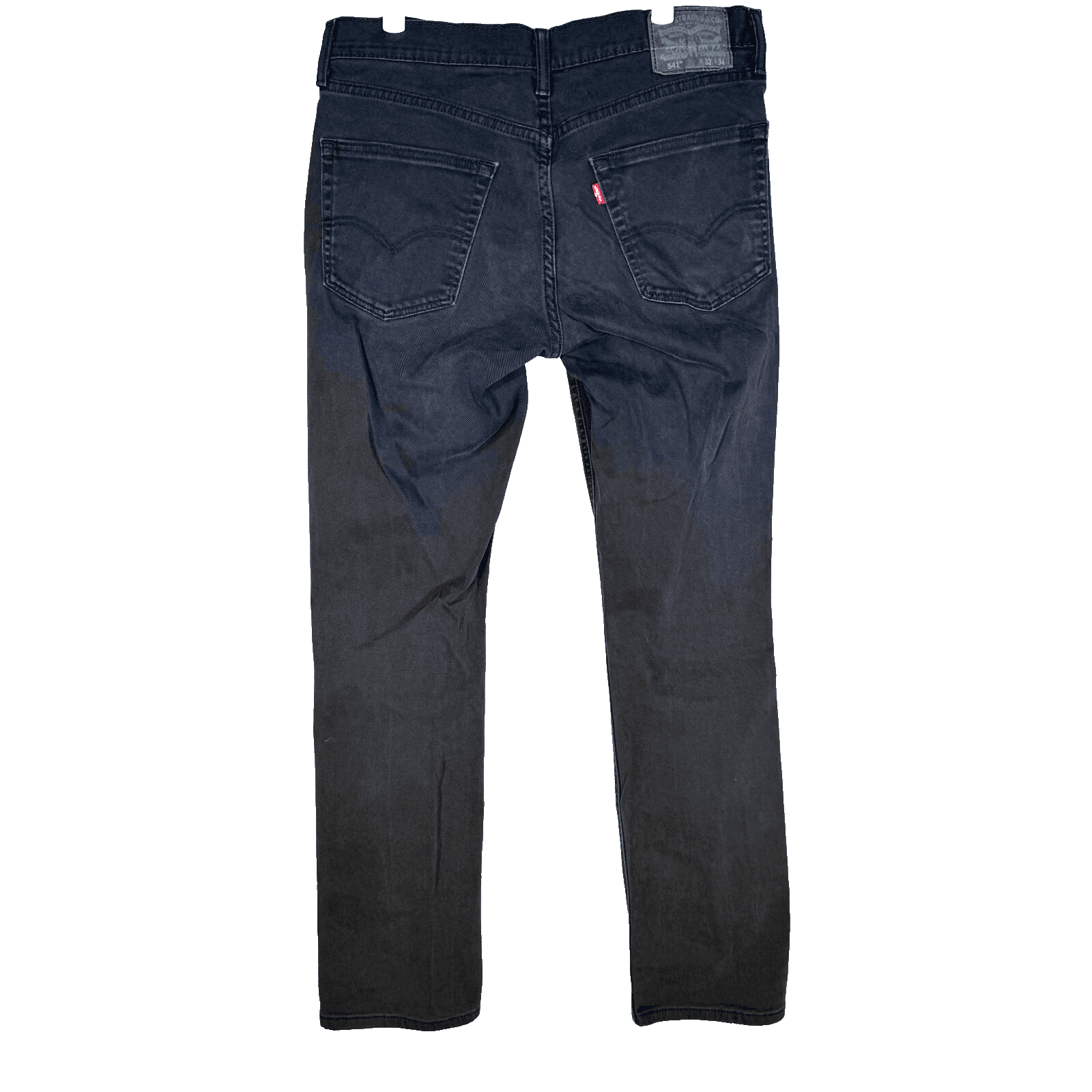 Levi's 541 Men's Jeans 32X34 Black Denim Mid-Rise 5-Pockets Straight Leg Zip Fly - Thumbnail 2