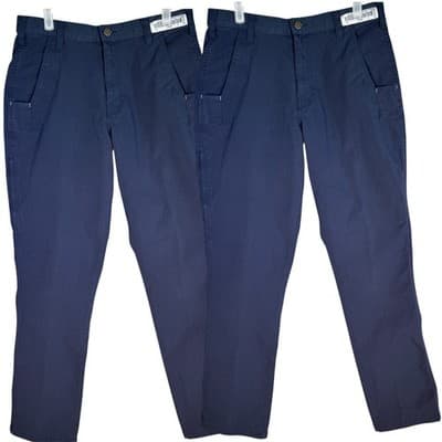 Carhartt 2 Pair Pants Mens 29x28 Navy Ripstop Relaxed Fit Cargo Work Zip Pocket - Image 1