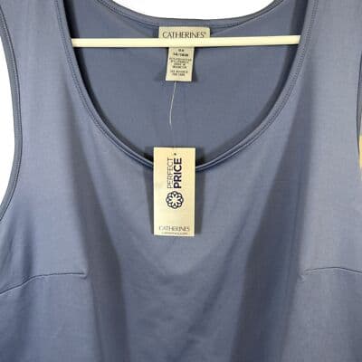 Catherine’s Women’s Plus Blouse Size 14/16 Light Blue Sleeveless Round Neck Top - Thumbnail 3