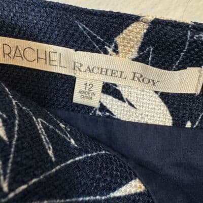 Rachel Roy Skirt Women’s Size 12 Black & White Floral Cotton-Blend Slit W252 - Thumbnail 5