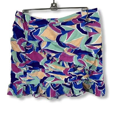 Zara Skirt Women’s M Multicolor Ruffled Mini Cotton Blend Playful W 67 - Image 1