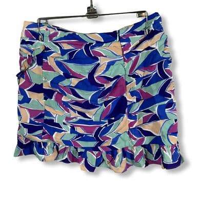 Zara Skirt Women’s M Multicolor Ruffled Mini Cotton Blend Playful W 67 - Thumbnail 2
