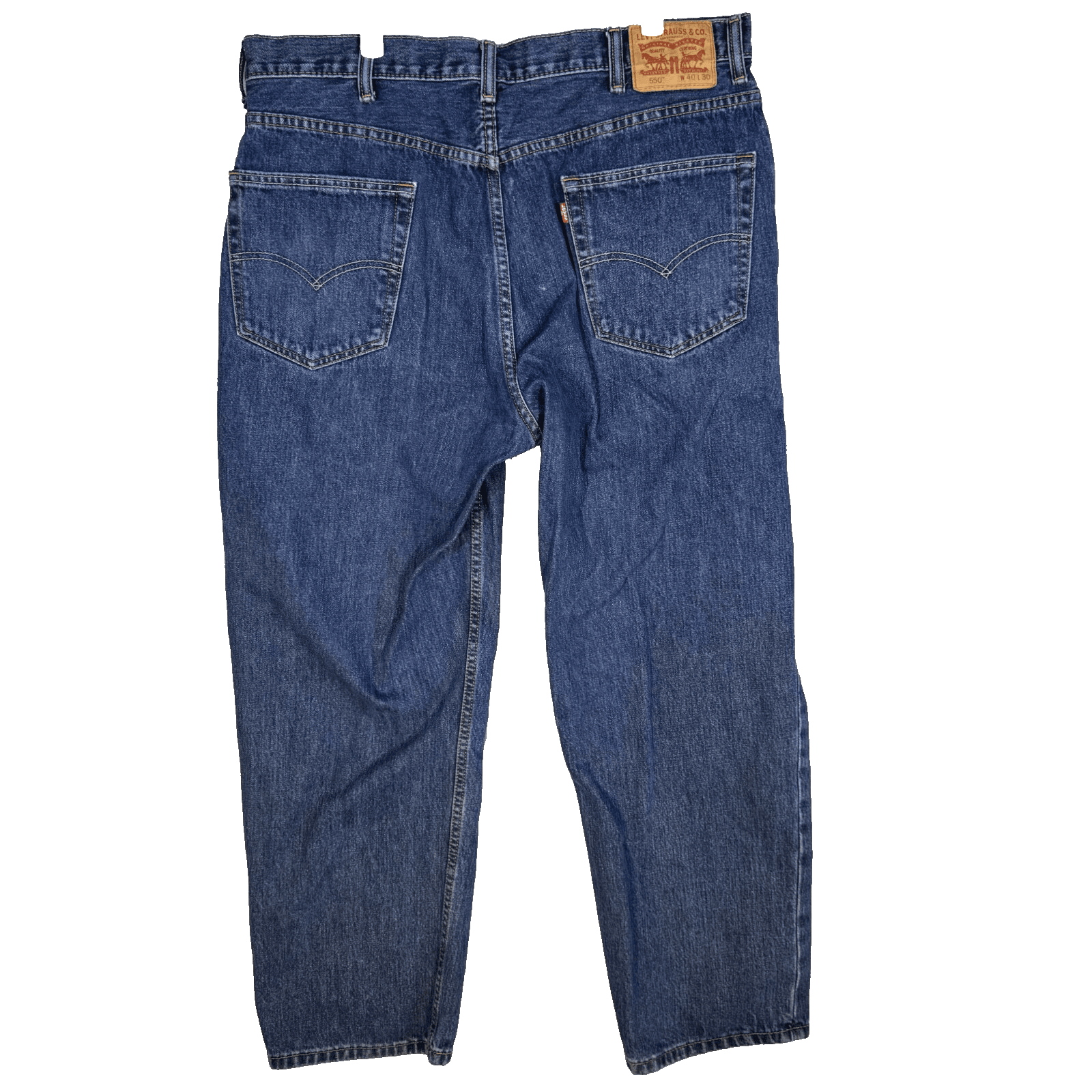 Levi's 550 Men Jeans 4 X30 Blue Denim Relaxed Fit High-Rise Straight Leg Zip Fly - Thumbnail 2