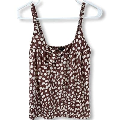 Papermoon Women’s Brown Shoulder Strap Blouse Size S Lightweight Casual Top W 88 - Image 1