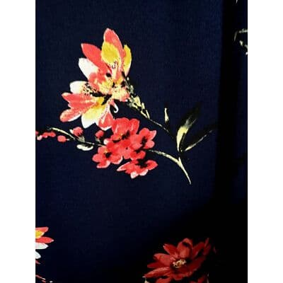 Papermoon Women's Size 1X Navy Floral Sleeveless Blouse Spaghetti Straps W 86 - Thumbnail 6