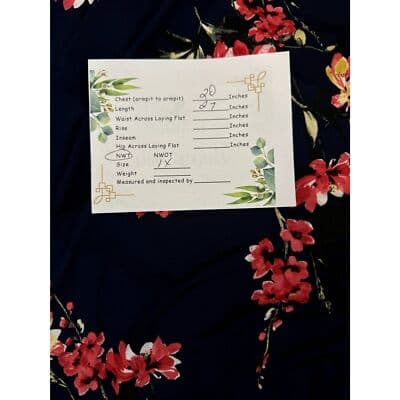 Papermoon Women's Size 1X Navy Floral Sleeveless Blouse Spaghetti Straps W 86 - Thumbnail 8