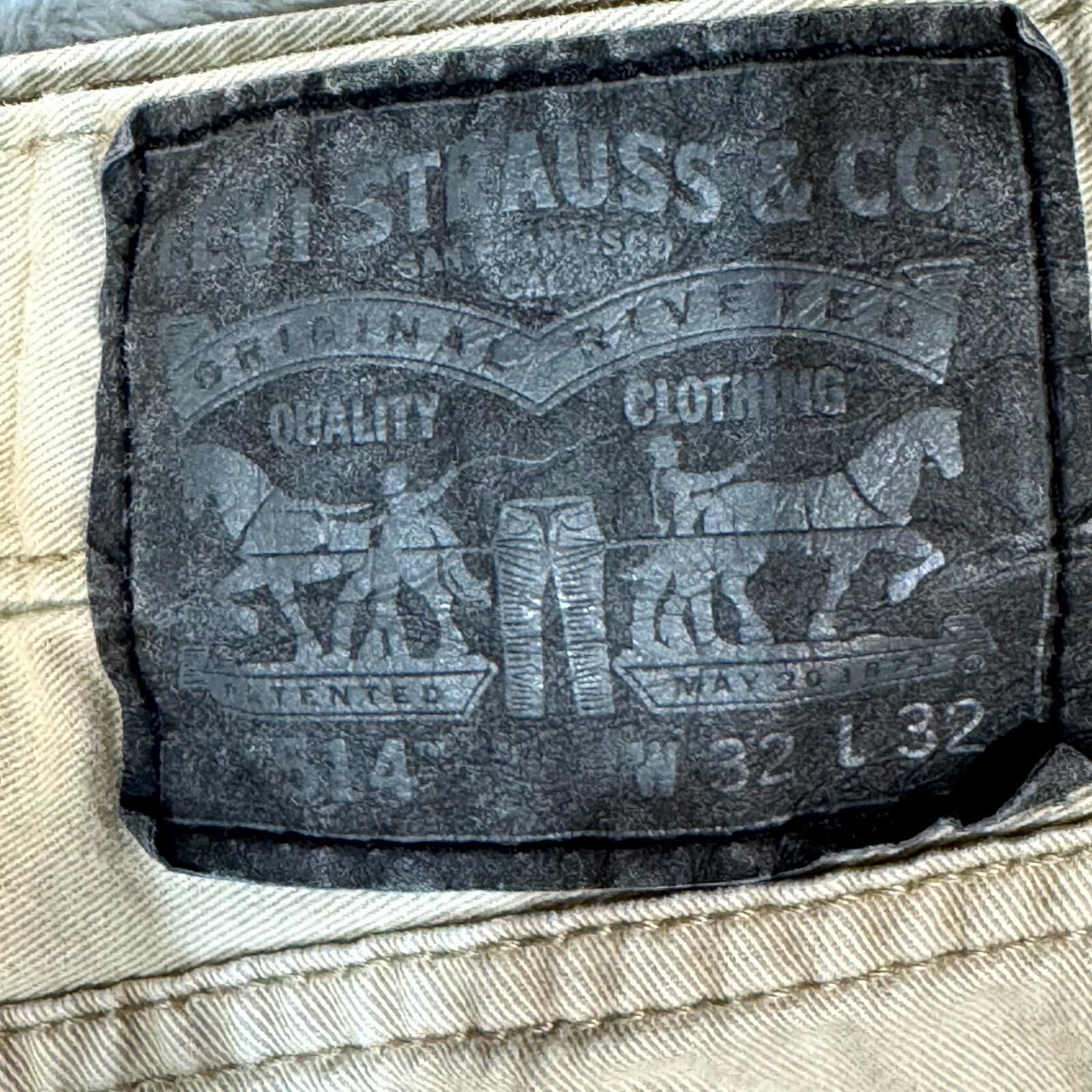 Levi's 541 Men's Jeans 32 X 32 Beige Denim Mid-Rise Slim Straight Leg Zip Fly - Thumbnail 3