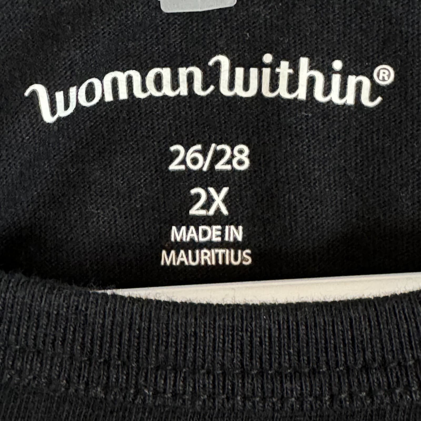 Woman Within Women’s 2X Black Graphic T-Shirt 100% Cotton, Short Sleeve W316 - Thumbnail 4