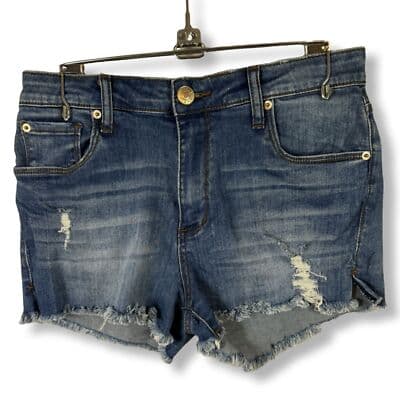 STS Blue Shorts Women’s 28 Distressed Denim Frayed Hem Jean Cutoff W 51 - Image 1