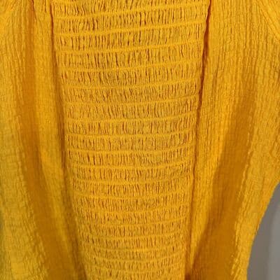 The General Good Crop Top Women’s S Yellow Bow-Tied Blouse Cotton Blend W 113 - Thumbnail 7