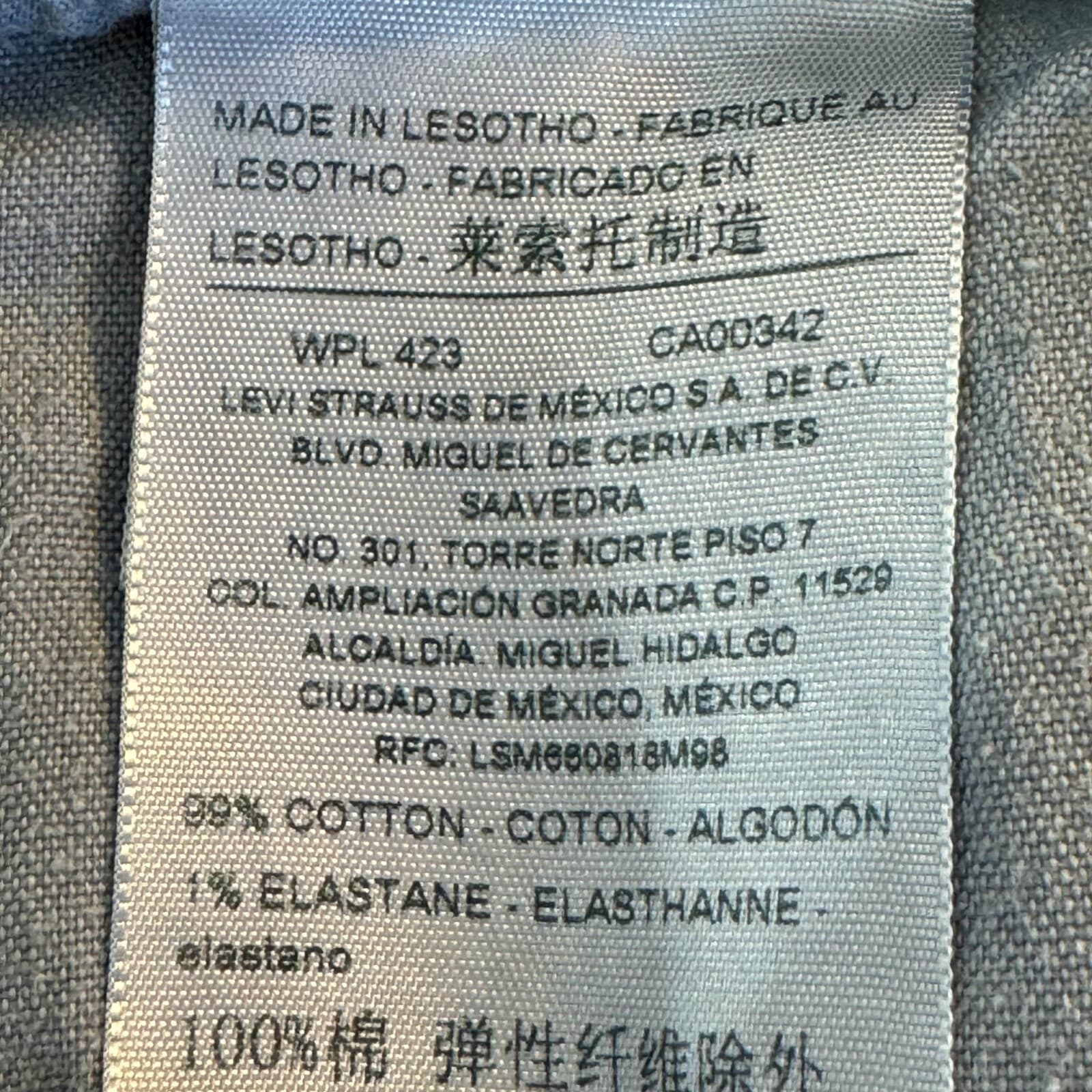 Levi's S37 Men Jeans 36X30 Blue Denim Stretch Mid-Rise Slim Fit Straight Zip Fly - Thumbnail 4