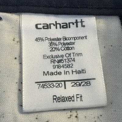 Carhartt 2 Pair Pants Mens 29x28 Navy Ripstop Relaxed Fit Cargo Work Zip Pocket - Thumbnail 7