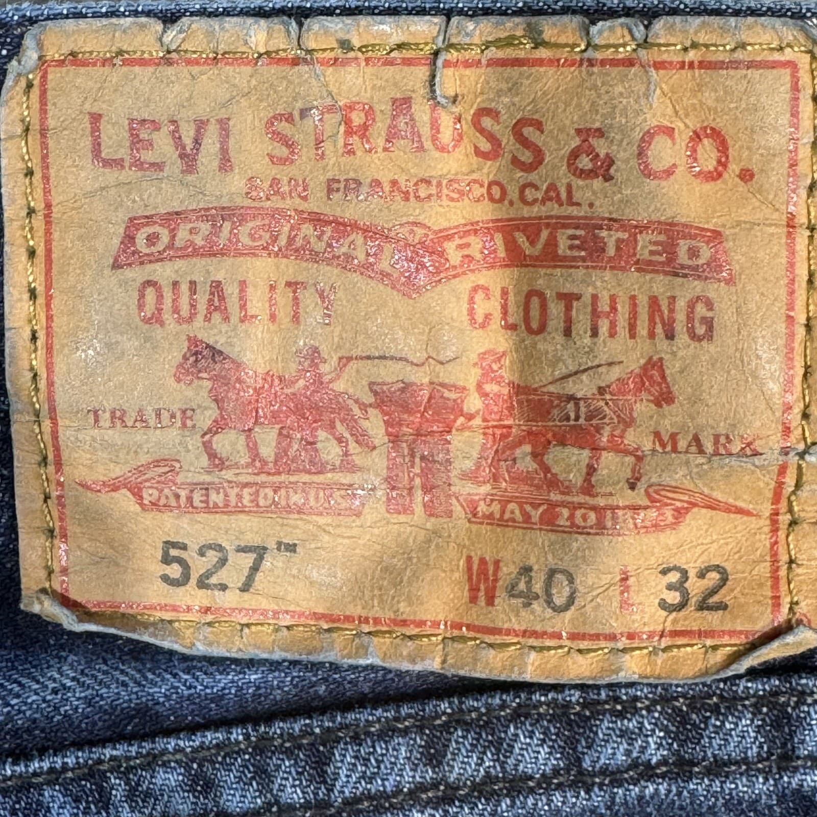 Levi's 527 Men's Jeans 40 X 32 Blue Denim Mid-Rise Boot Cut Leg Zip Fly - Thumbnail 3