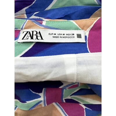 Zara Skirt Women’s M Multicolor Ruffled Mini Cotton Blend Playful W 67 - Thumbnail 3