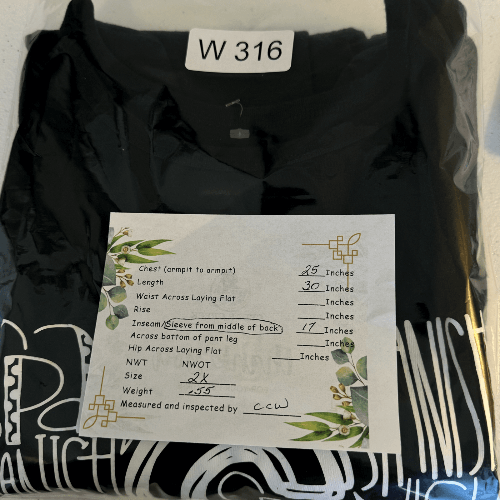 Woman Within Women’s 2X Black Graphic T-Shirt 100% Cotton, Short Sleeve W316 - Thumbnail 8