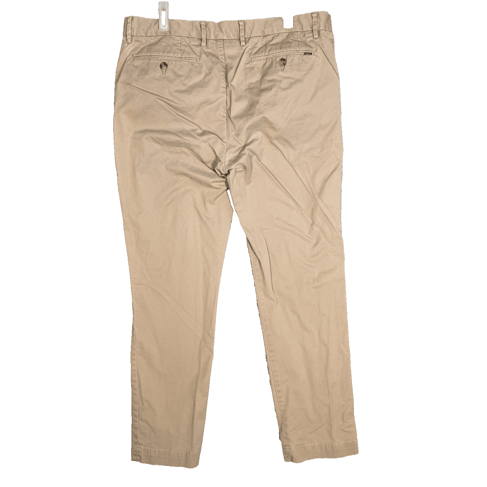 Polo Ralph Lauren Pants Mens 36x32 Beige Stretch Slim Fit Chino Dress Casual Zip - Thumbnail 2